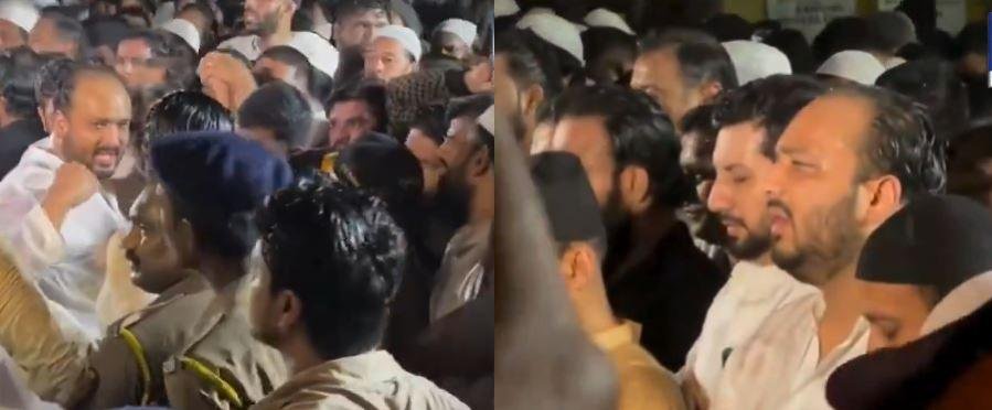 रविवार रात को दिवंगत एनसीपी नेता बाबा सिद्दीकी की अंतिम यात्रा के दौरान बिलखता बिलखता विधायक बेटा। 