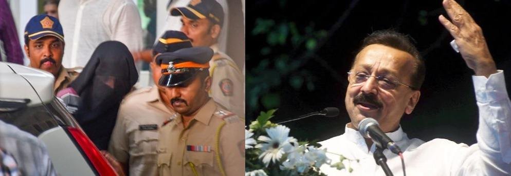 बाबा सिद्दीकी ( दाएं फाइल फोटो) के हत्यारोपी शूटरों को कोर्ट में पेश करती मुंबई पुलिस