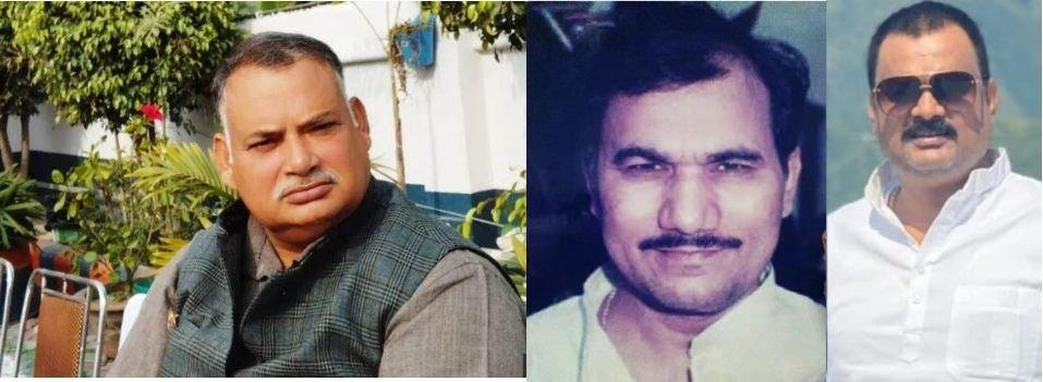 चित्र में बीच में बृजबिहारी प्रसाद और एक ओर मुन्ना शुक्ला व दूसरी ओर मिंटू तिवारी।