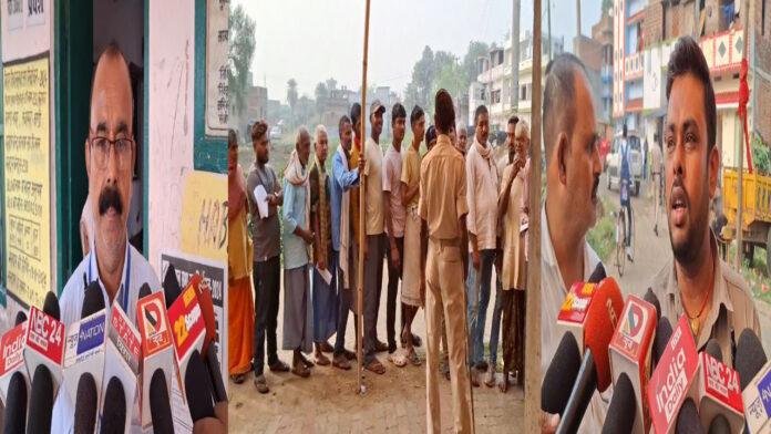बेलागंज में वोटिंग शुरू, महिला और पुरुष कतार में लगकर कर रहे हैं मतदान