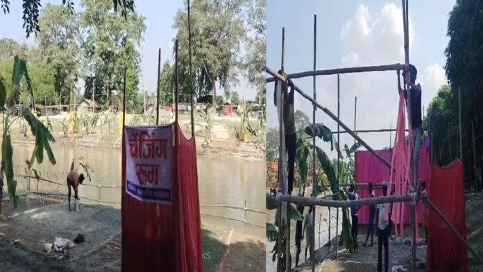 फारबिसगंज में अंतिम चरण में छठ घाटों पर तैयारी