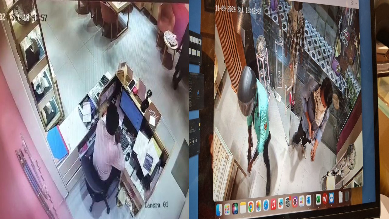 DGP के घर से महज 5 सौ की दूरी पर तनिष्क शोरूम में लूट, सामने आया CCTV