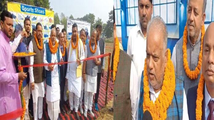 मंत्री श्रवण कुमार ने जूता फैक्ट्री का किया उद्घाटन