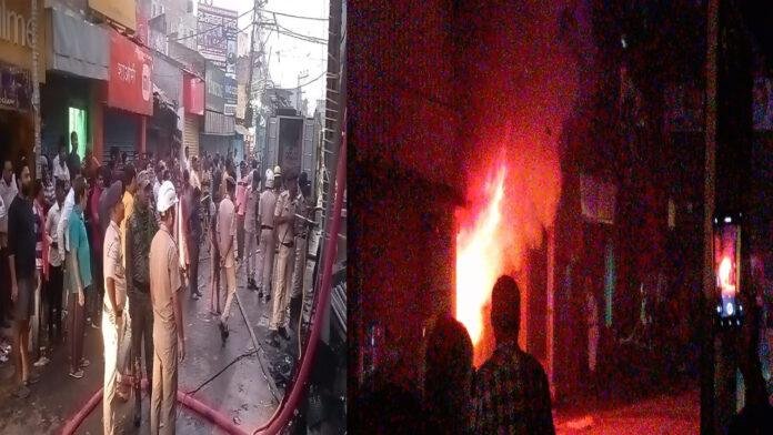 2 पटाखा दुकान में लगी अचानक आग, मची अफरा-तफरी