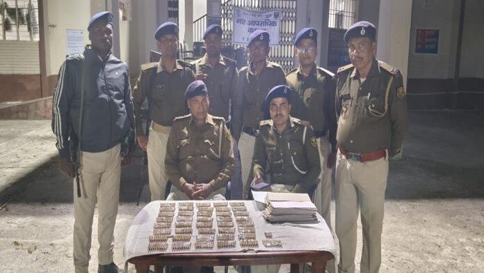 पुलिस ने नक्सली के करिया पहाड़ी से हथियारों का जखीरा किया बरामद