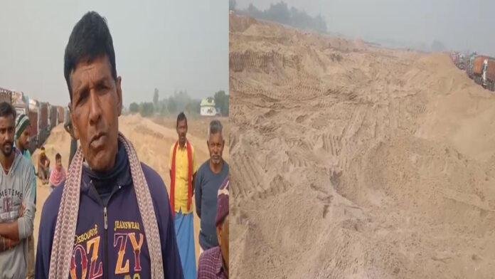 चांगोडीह नदी घाट से हो रहे बालू उठाव का ग्रामीणों ने जताया विरोध