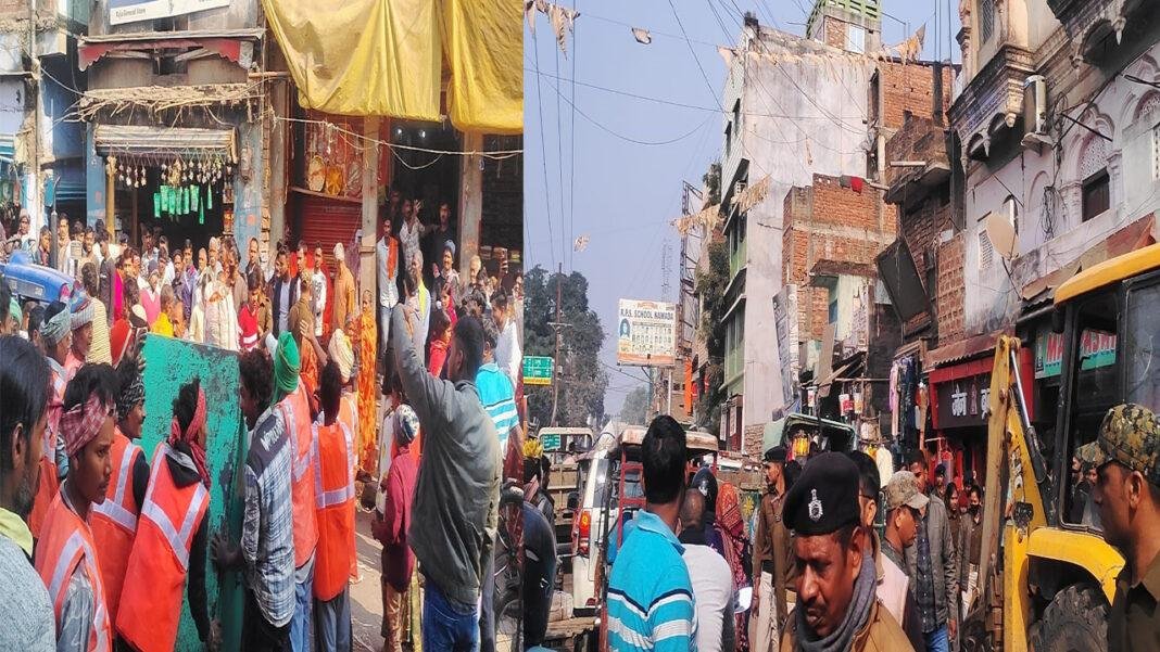 शहर में अतिक्रमण पर चला प्रशासन का डंडा