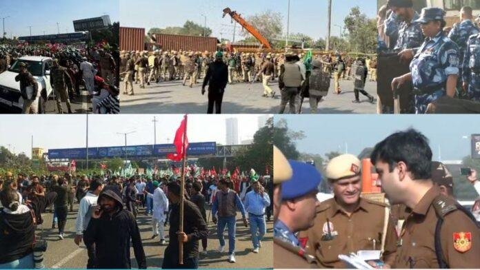 दिल्ली में सोमवार को हुए किसानों के दिल्ली कूच की तस्वीरें।