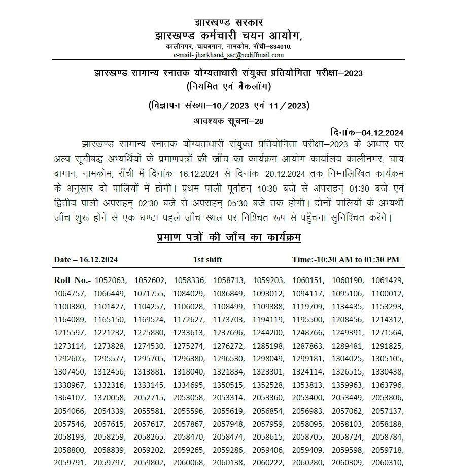 Breaking : जेएसएससी का रिजल्ट जारी