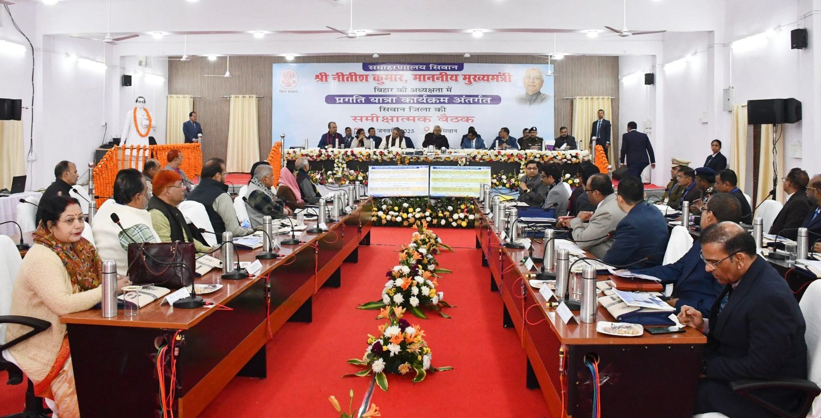 CM ने सीवान जिले में चल रही विकासात्मक योजनाओं के संबंध में की समीक्षा बैठक