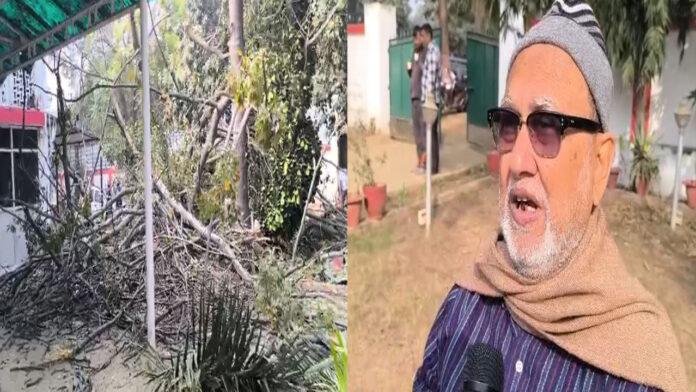 Abdul Bari Siddki अब्दुल बारी सिद्दीकी के सरकारी आवास में गिरा बड़ा पेड़, बाल-बाल बचे परिवार के लोग