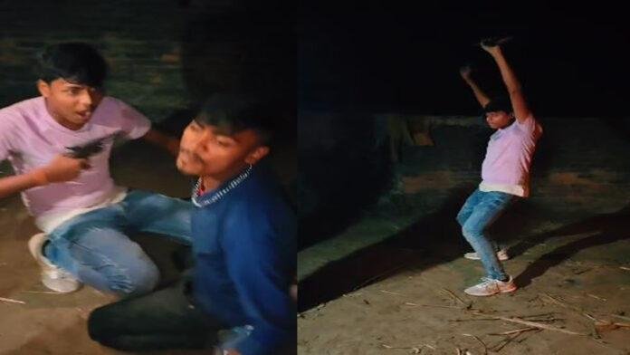 कट्टा लहराते 2 युवकों का Video हुआ Viral, हिरासत में एक युवक