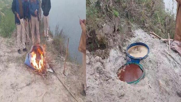 Motihari Wine पुलिस की बड़ी कार्रवाई, भारी मात्रा में देसी शराब को किया नष्ट