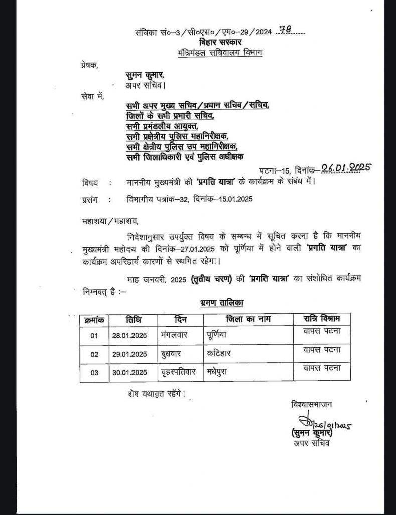 नीतीश की बिगड़ी तबीयत, 28 को होगी पूर्णिया में प्रगति यात्रा 2 22Scope News Nitish Purnea 1 22Scope News