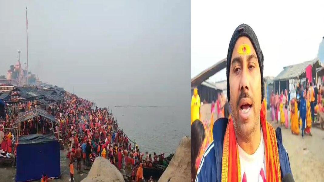 सुल्तानगंज के उत्तरवाहिनी गंगा में स्नान करने के लिए श्रद्धालुओं उमड़ी भारी भीड़