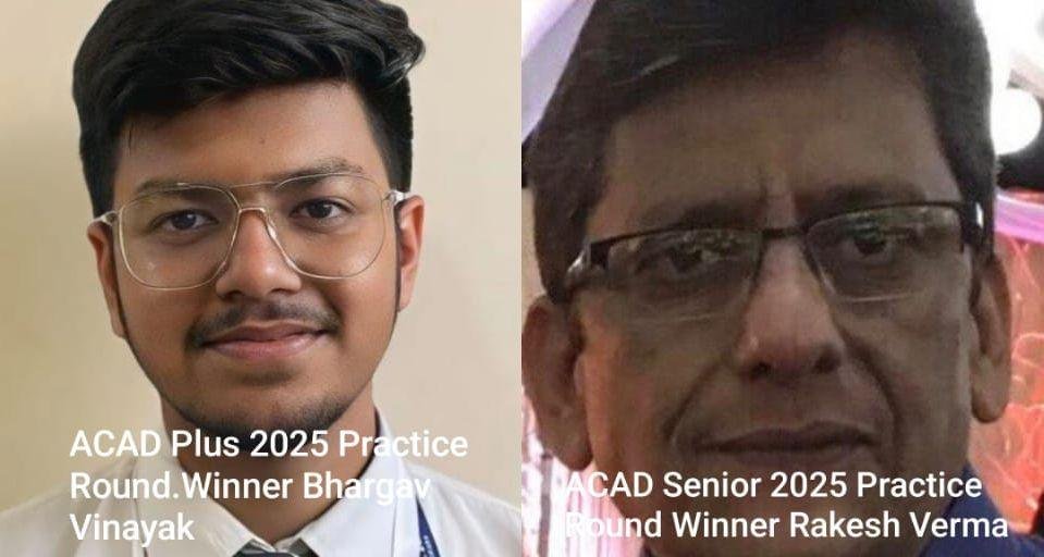 ACAD 2025: अभ्यास राउंड में सप्तक गुप्ता, भार्गव विनायक अव्वल, राकेश वर्मा सीनियर कैटेगरी में चमके