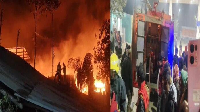 प्लास्टिक बोतल निर्माण कारखाना में अचानक लगी भीषण आग, 15 से 20 लाख की संपत्ति जलकर खाक