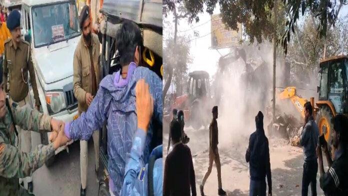 अतिक्रमण मुक्त कराने के दौरान पुलिस व दुकानदारों के बीच जमकर हंगामा