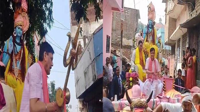 UM Nityanand Rai महाशिवरात्रि के मौक पर खुद भगवान शिव की गाड़ी चलाते नजर आएं नित्यानंद राय