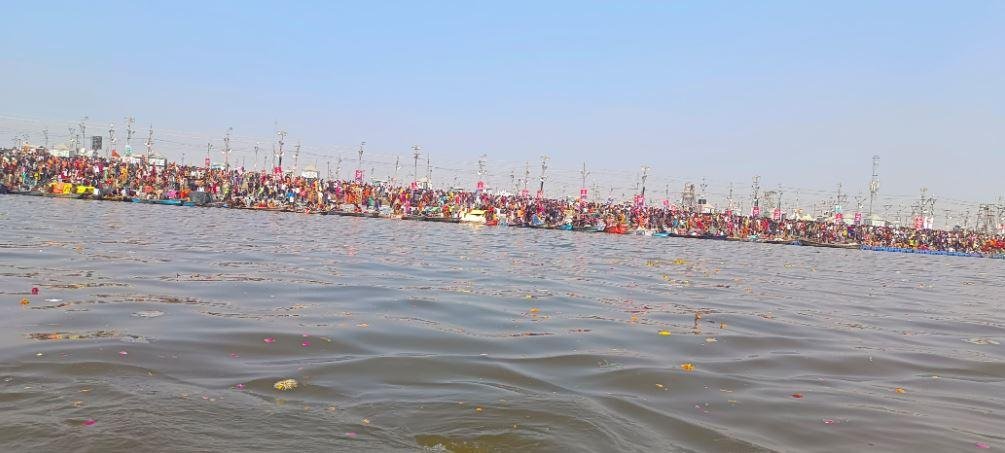 बसंत पंचमी संगम त्रिवेणी का विहंगम दृश्य
