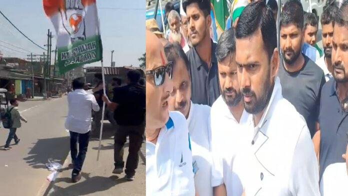 कांग्रेस कार्यकर्ता और कन्हैया के बाउंसर के बीच जबरदस्त झड़प, युवक को दौड़ा-दौड़ाकर पीटा