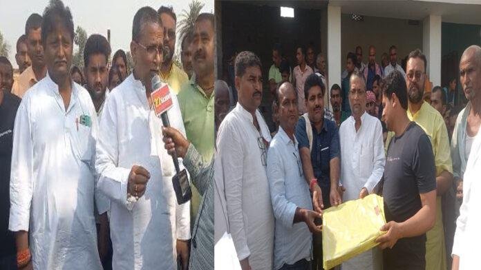 2 दर्जन से अधिक घर व जानवर जलकर हुए खाक, मदद करने पहुंचे आलोक मेहता