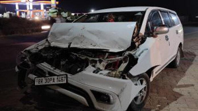 जमुई विधायक श्रेयसी सिंह की गाड़ी का हुआ एक्सीडेंट, 2 सुरक्षा गार्ड जख्मी