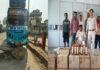 कोलकाता से आ रही बस की छत से विदेशी शराब जब्त, एक तस्कर व 3 बस स्टाफ गिरफ्तार