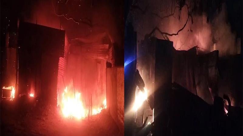 पटना में कल देर रात कबाड़ की दुकान में लगी भीषण आग