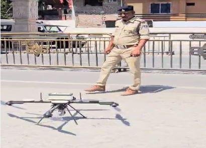 संभल में ड्रोन से निगरानी