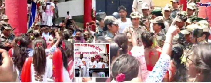 सिरमटोली में मंच पर जगह को लेकर दो गुटों में झड़प, पुलिस से भी उलझे