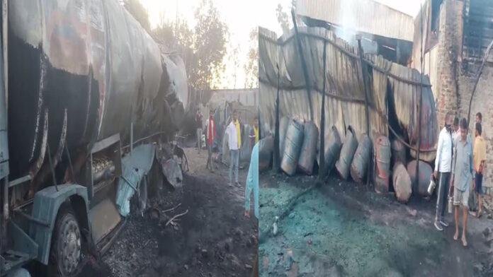 Barh Aag गुलाब बाग में मां दुर्गा केमिकल फैक्ट्री में लगी भीषण आग, सुबह पहुंचे लोग, मुंशी जले