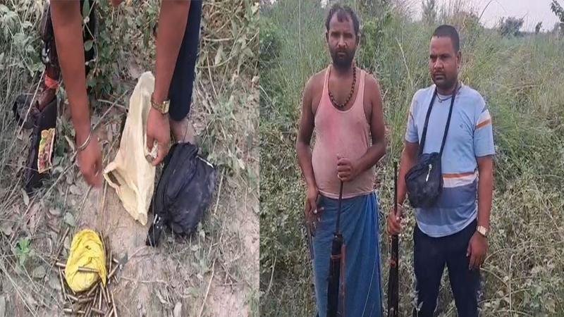 STF और अपराधी के साथ मुठभेड़, हथियार के साथ 2 युवक गिरफ्तार