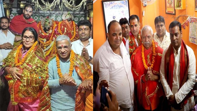 राज्यसभा के उपसभापति ने सपत्नीक आरण्य देवी के दरबार में टेका मत्था