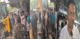 झाझा नगर परिषद क्षेत्र में अतिक्रमण, चला बुलडोजर, आम दुकानदारों ने लगाया भेदभाव का आरोप