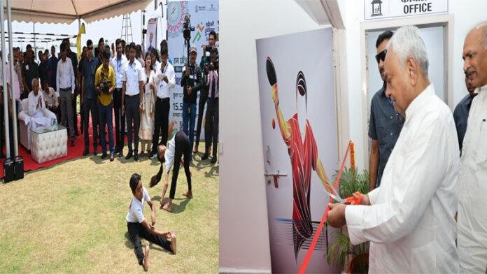 मुख्यमंत्री ने महाबोधि अतिथिगृह व बिपार्ड में मेजर ध्यानचंद खेल परिसर का किया उद्घाटन