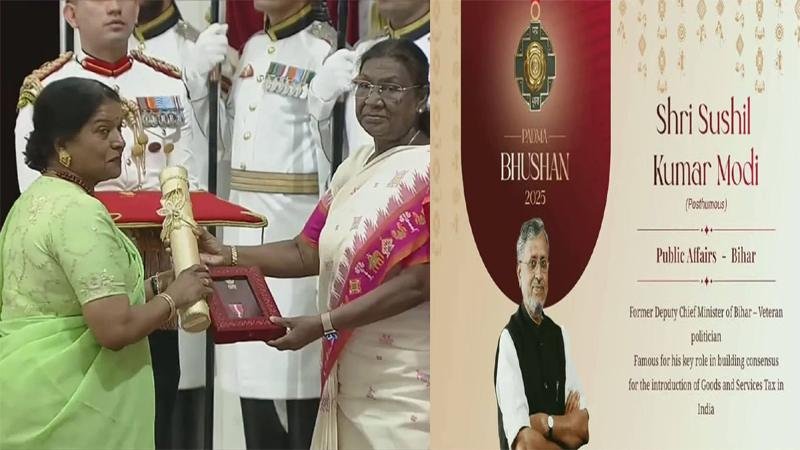 सुशील मोदी को पद्म भूषण और निर्मला देवी को पद्म श्री