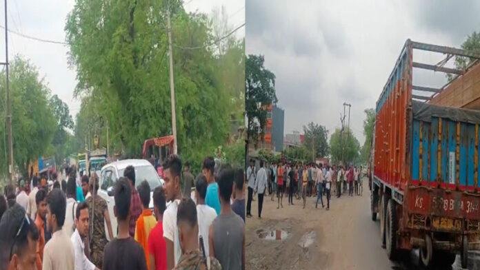 दर्दनाक सड़क हादसा, ट्रक की चपेट में आई महिला की मौत, परिजनों ने किया बवाल