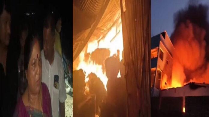 रुई गोदाम में लगी आग, मची अफरा-तफरी