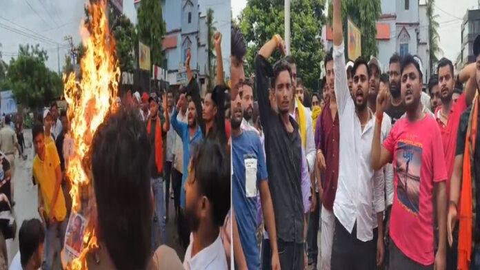 अखिल भारतीय राष्ट्रवादी किसान संगठन का प्रदर्शन, ब्रह्मेश्वर मुखिया जिंदाबाद के लगे नारे