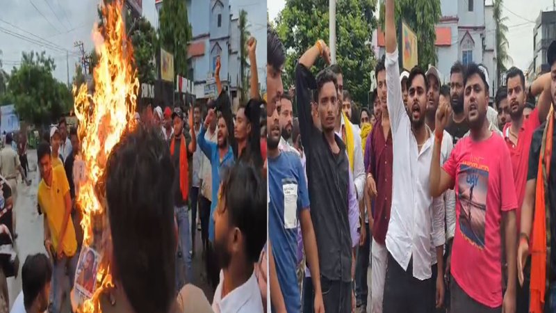 अखिल भारतीय राष्ट्रवादी किसान संगठन का प्रदर्शन, ब्रह्मेश्वर मुखिया जिंदाबाद के लगे नारे