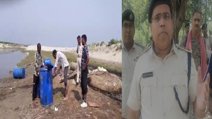 मद्य निषेध विभाग की टीम ने की छापेमारी, 19 हजार लीटर जावा महुआ शराब नष्ट