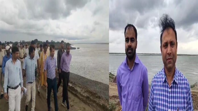जिलाधिकारी ने इस्माइलपुर बिंद टोली में तटबंध निर्माण का किया निरीक्षण