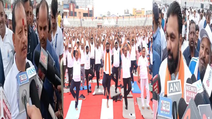 International Yoga Day : सरकार के मंत्री ने भी किया योग, सम्राट ने कहा- इससे शांति, अनुशासन व सकारात्मक ऊर्जा का संचार...