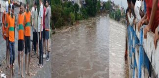 फल्गु नदी में तेज बारिश के कारण अचानक आया पानी का सैलाब, 10 से 12 लोगों को बचाया