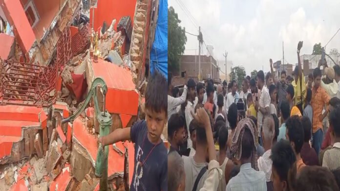 बरसों पुराने हनुमान मंदिर को असामाजिक तत्वों ने तोड़ा हंगामा