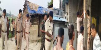 अभियुक्त के घर पर वरीय पुलिस अधिकारी बैंड बाजे के साथ पहुंच चिपकाया इश्तहार
