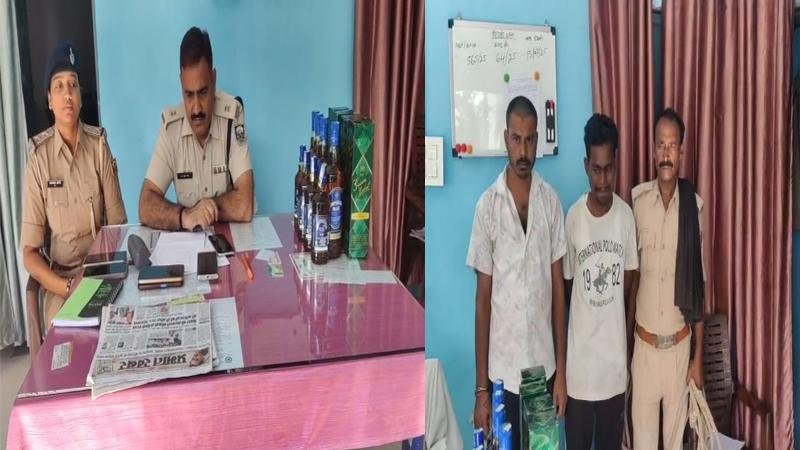 सब्जी की आड़ में शराब की तस्करी, भारी मात्रा में विदेशी शराब बरामद
