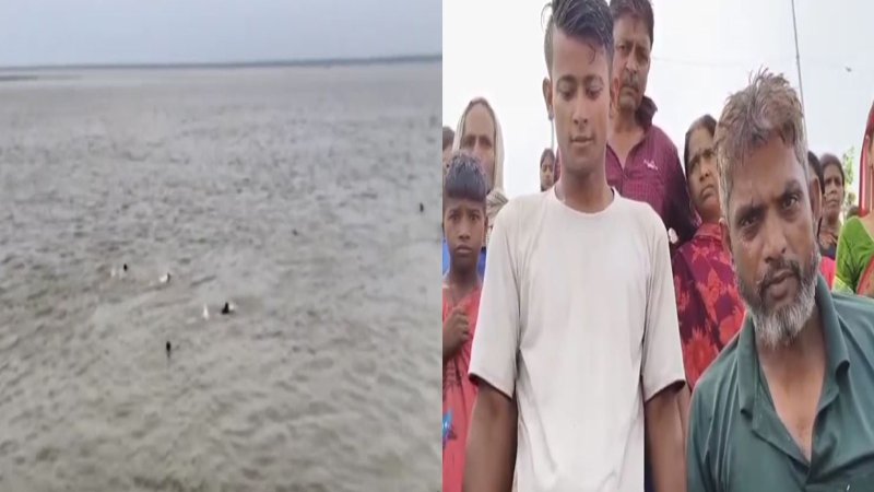 गंगा घाट पर सुबह स्नान करने पहुंची महिला, तेज धार में बहने लगी, स्थानीय लोगों ने बचाया