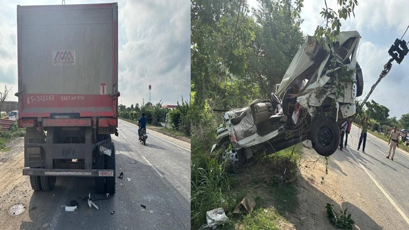 वाहन चेकिंग के दौरान NH-27 पर भीषण सड़क हादसा, DTO के ESI की मौत, 2 गंभीर रूप से घायल